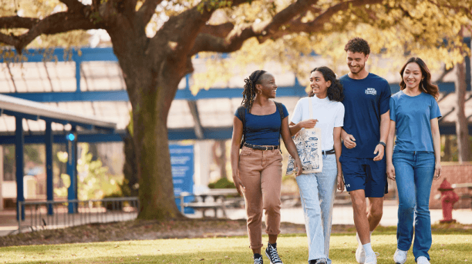 Students walking