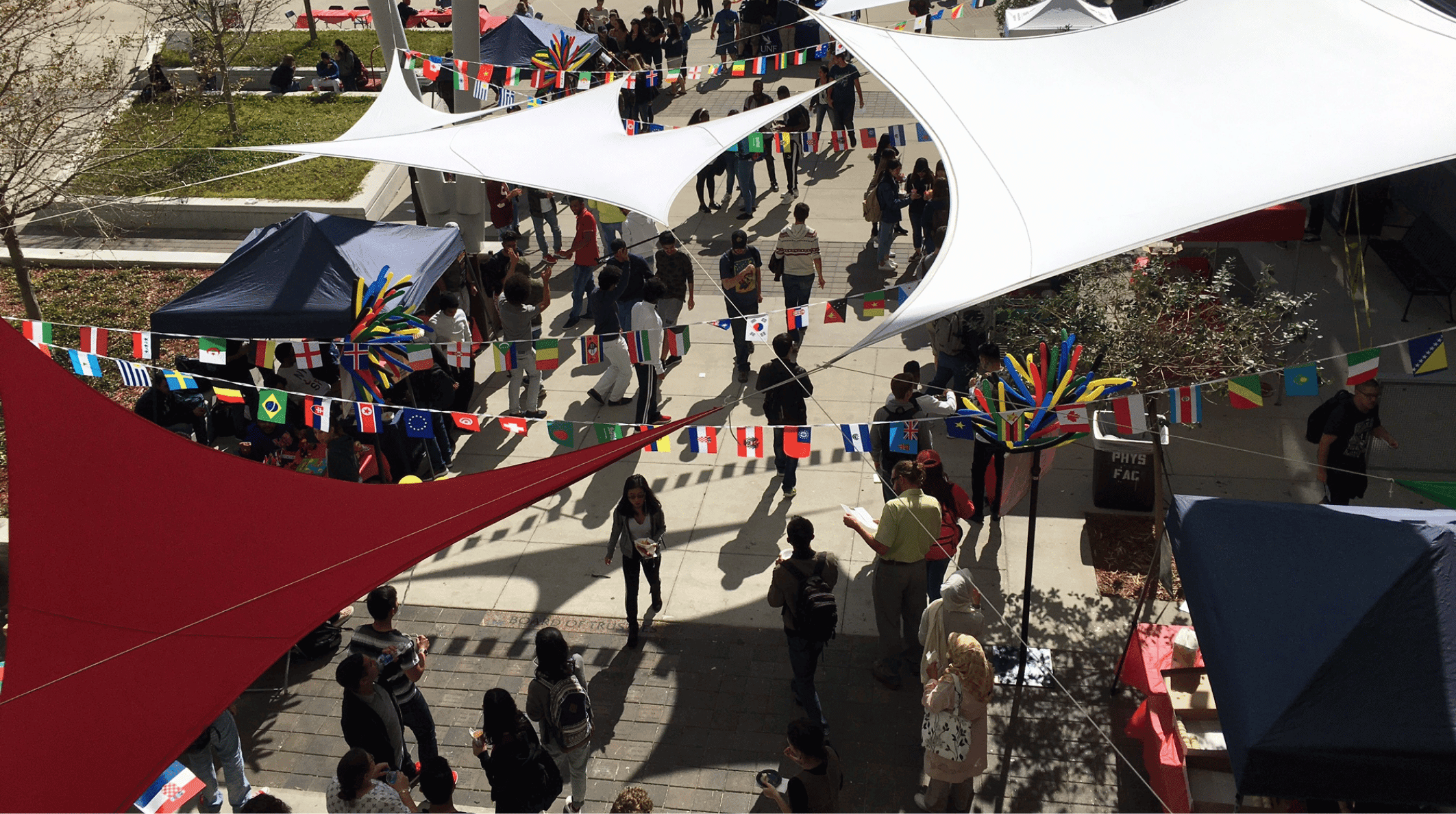 Students walking